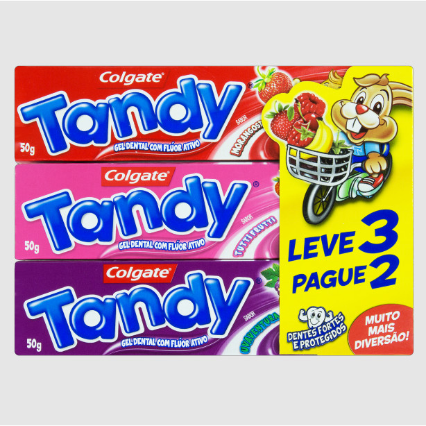 Kit Creme Dental Infantil Tandy 3 Unidades De 50g cada