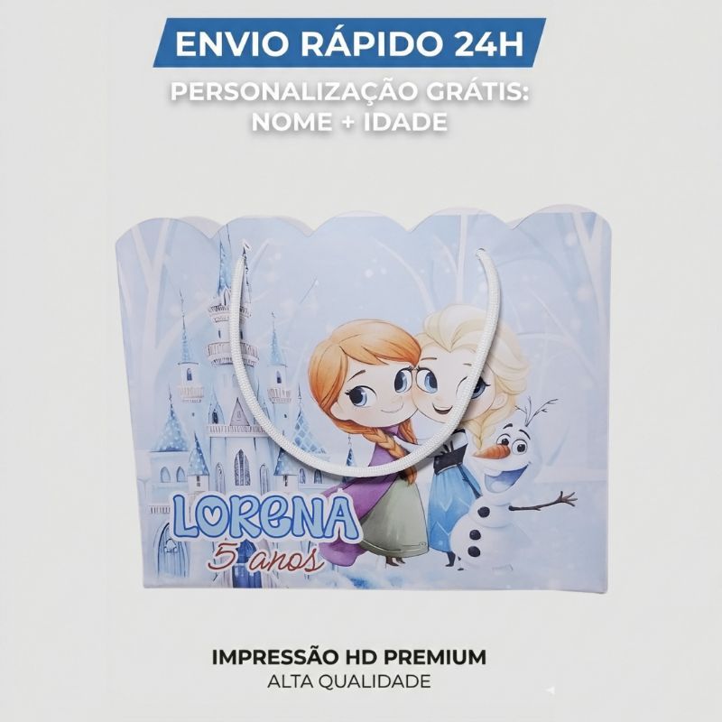 kit de sacola festa frozen cute personalizada lembrancinhas surpresa -Envio em 24h