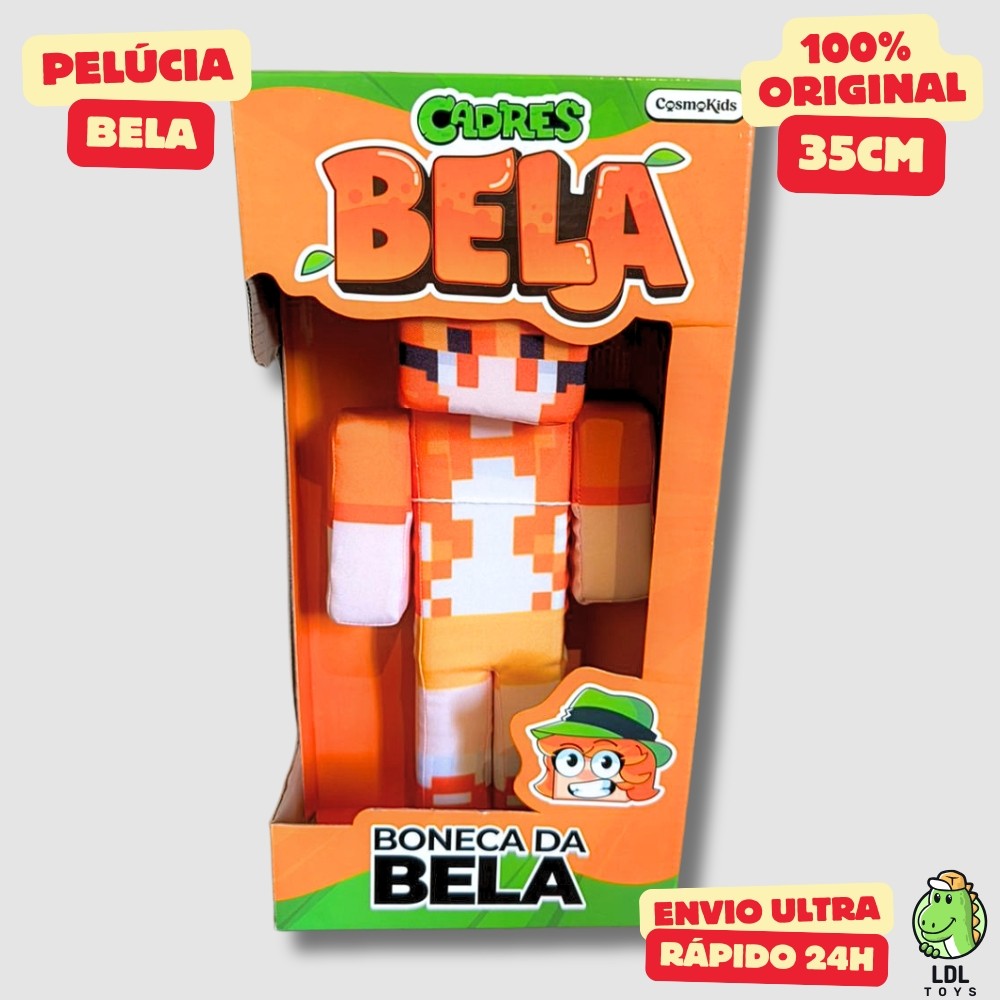Boneco Pelúcia Bela 35cm Gamer Youtuber Cosmo Kids Original