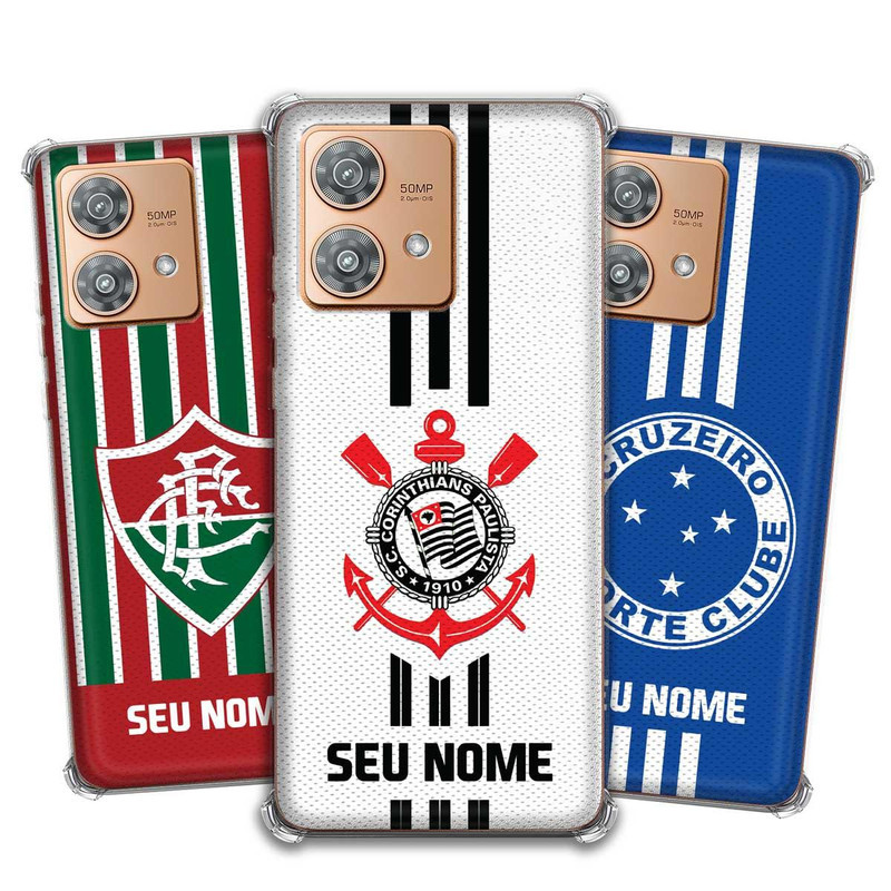 Capa Capinha - Motorola Moto Edge 40 Neo - Futebol Times do Brasil Personalizada com nome em Oferta na Shopee