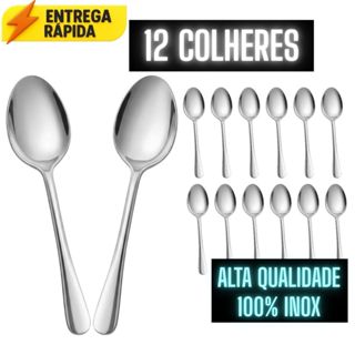 Jogo de Talheres Colher de Sopa em Aço Inox Jogo de Talher Colheres de Mesa em Oferta na Shopee