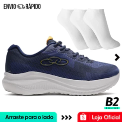 Tênis Olympikus Sagaz Masculino Azul + 3 Pares de Meias Original com Nota Fiscal e Garantia