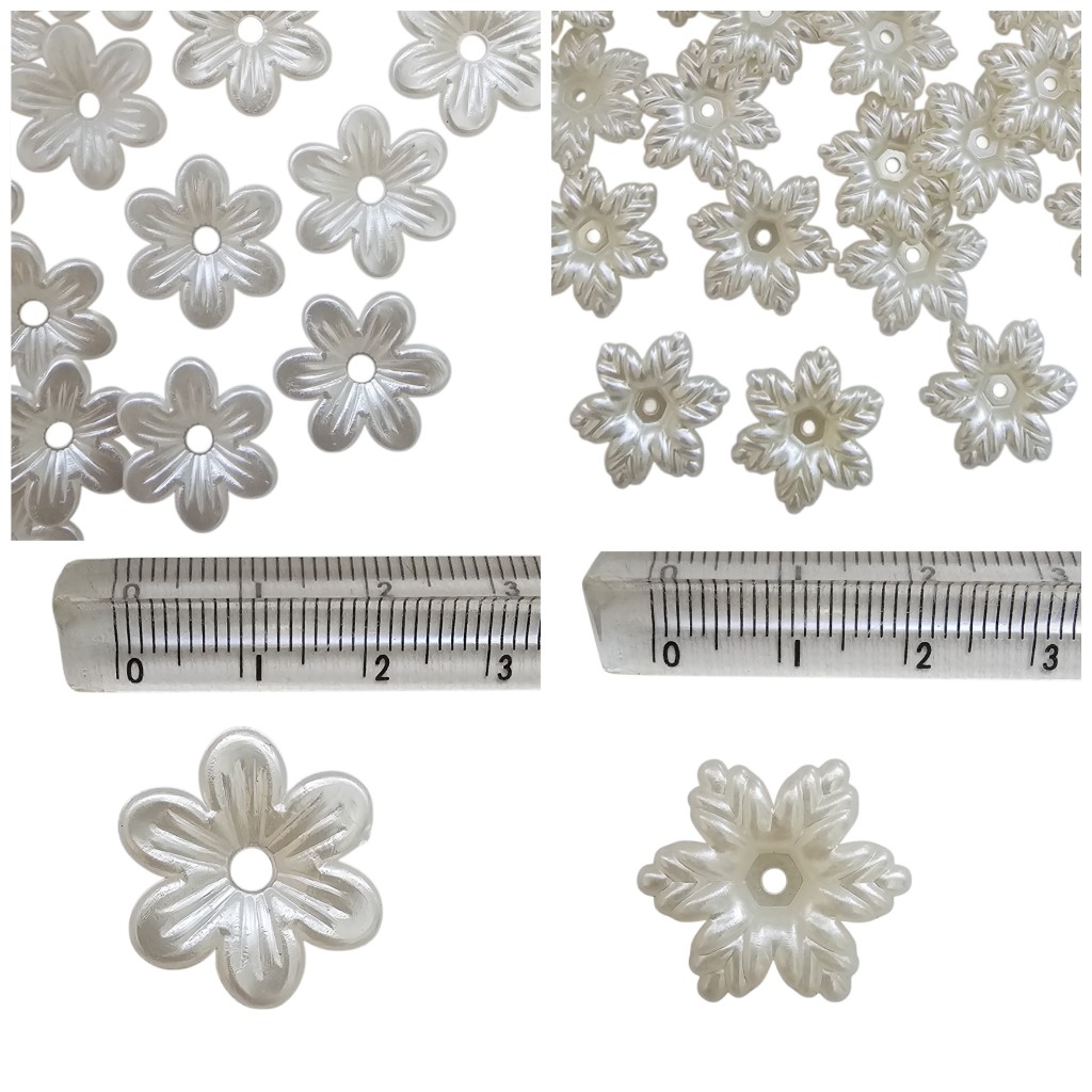 Flor Perola Aplique para Chinelos Tiaras Bordados e Artesanatos 50 unidades
