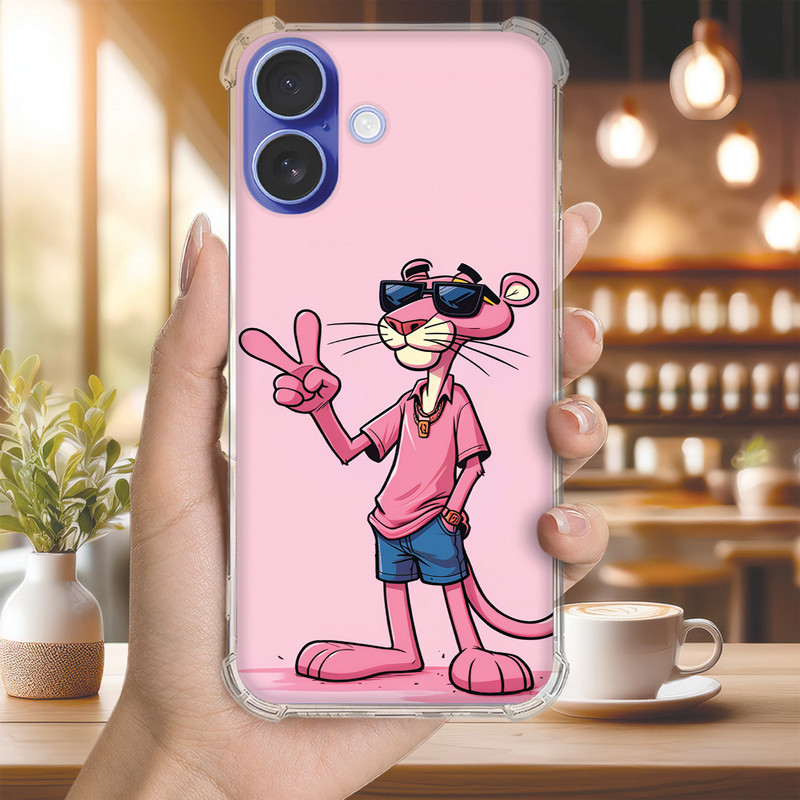 Capinha Capa (3412) PANTERA COR ROSA para IPHONE 16,PRO,MAX,PLUS,15,14,13,MINI,12,11,XS,XR,X,SE,2020,8,7,6