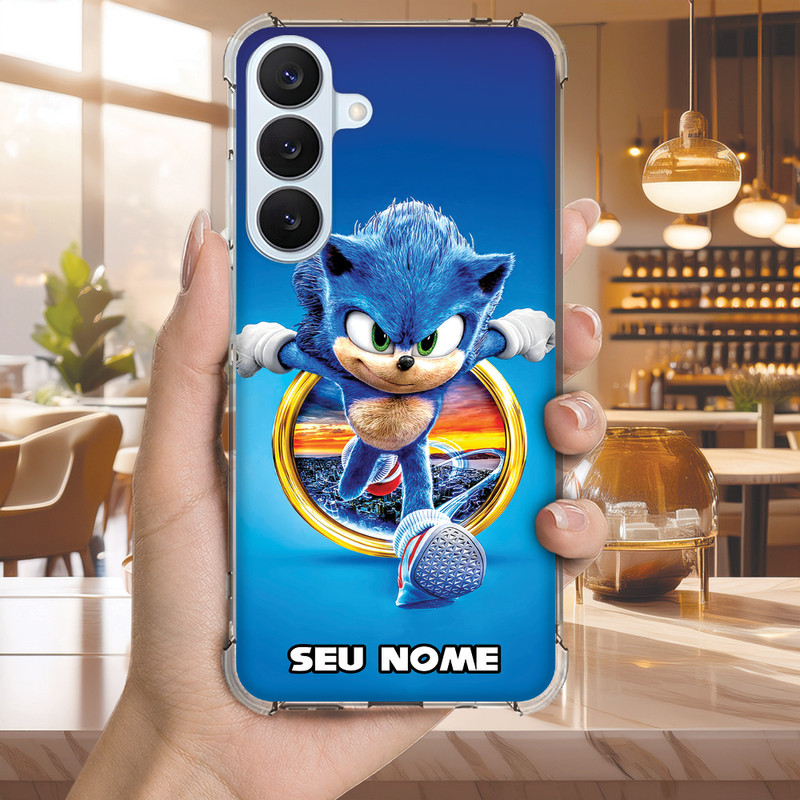Capa Capinha GALAXY A20 A16 A15 A14 A13 A12 Anti-impacto Personalizada gamer SONIC nome (3477)