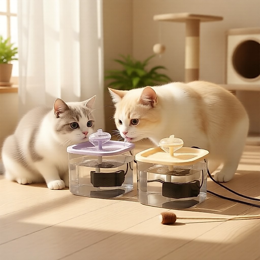 Fonte de água transparente para animais de estimação de 1000 ml, bebedouro automático silencioso, mini tomada chinesa