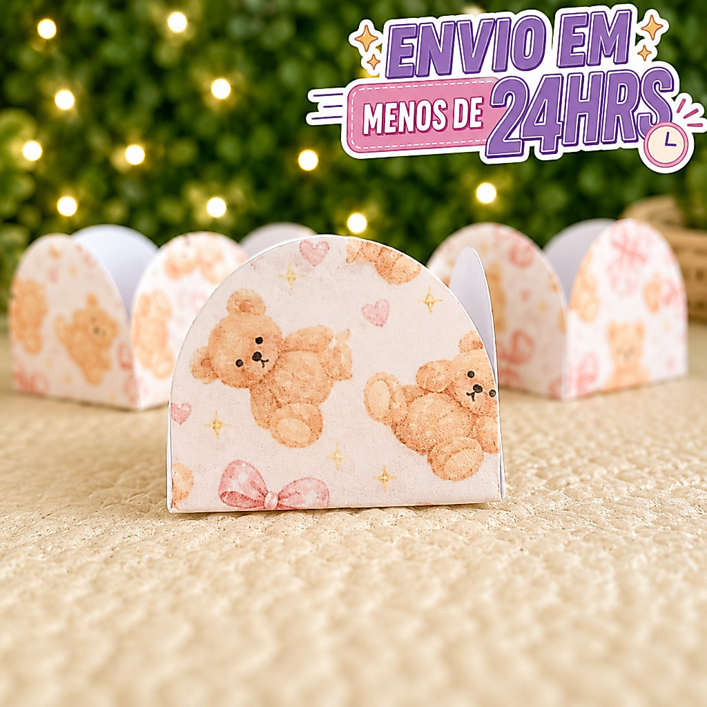 Forminhas Ursinho Clean para Doces Personalizadas | Decoração de Mesa | Lembrancinhas Festa Infantil 💜