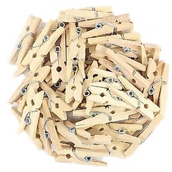 Mini Prendedor de Madeira Natural 2,5cm - 50 Unidades - Rizzo Distribuidora