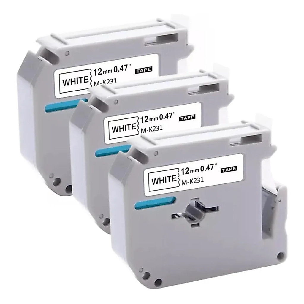 Kit 3 Fitas Compativel Brother Etiquetador Pt70 Pt80 Pt90 M95BK M95WT