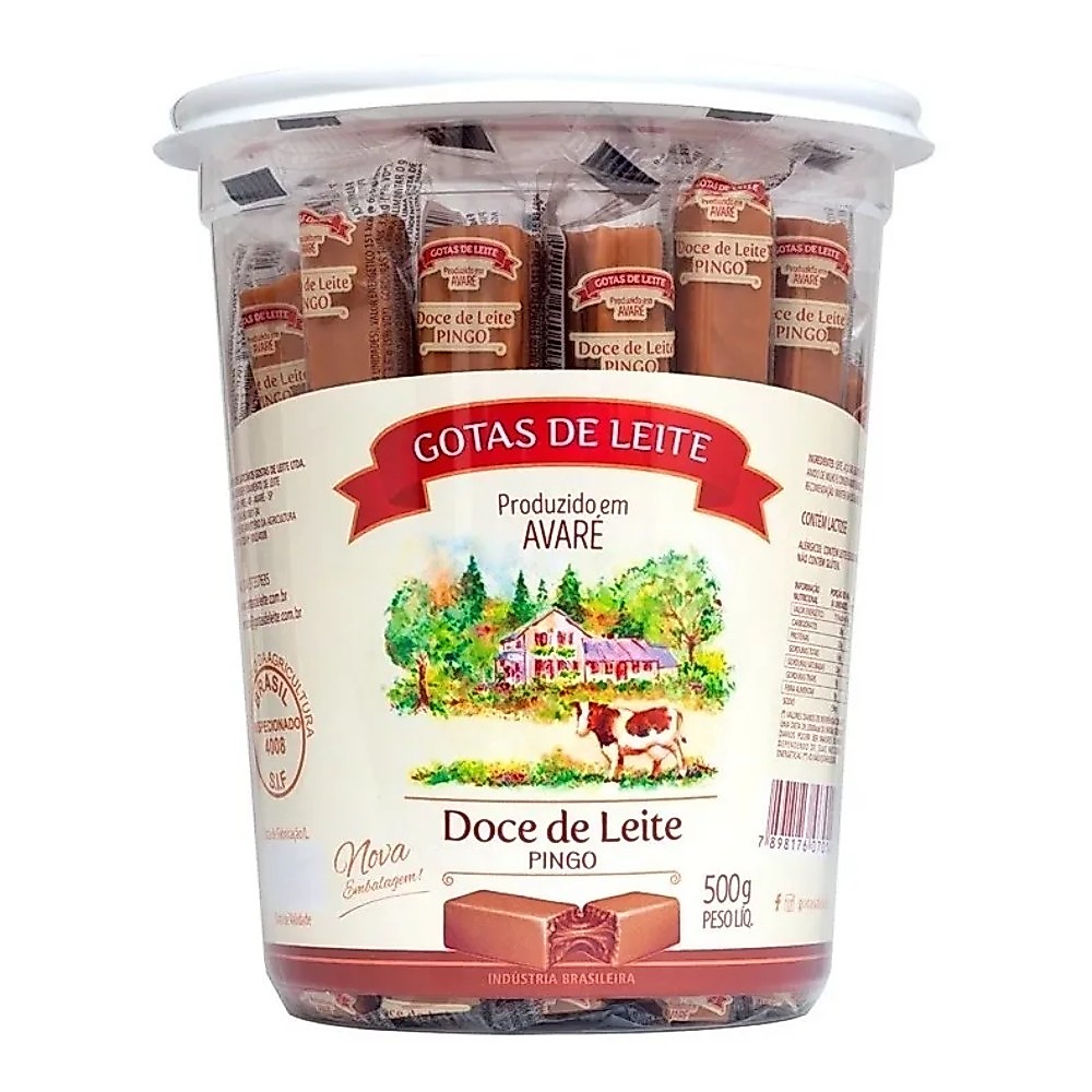 Doce Pingo De Leite Avaré - Gotas De Leite Pote 500g C/ 50un