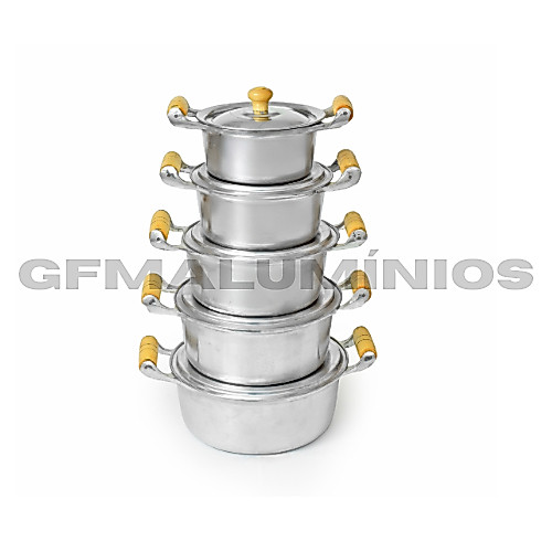Imagem Jogo de Panela em Alumínio Batido Fundido Grossas LINHA PREMIUM COM POLIMENTO ESPECIAL / COZINHA