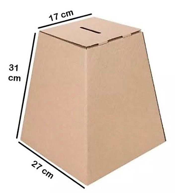 1 unid Urna de Papelão Para Sorteios, Pesquisas, Cupons E Sugestões 31x27x17cm