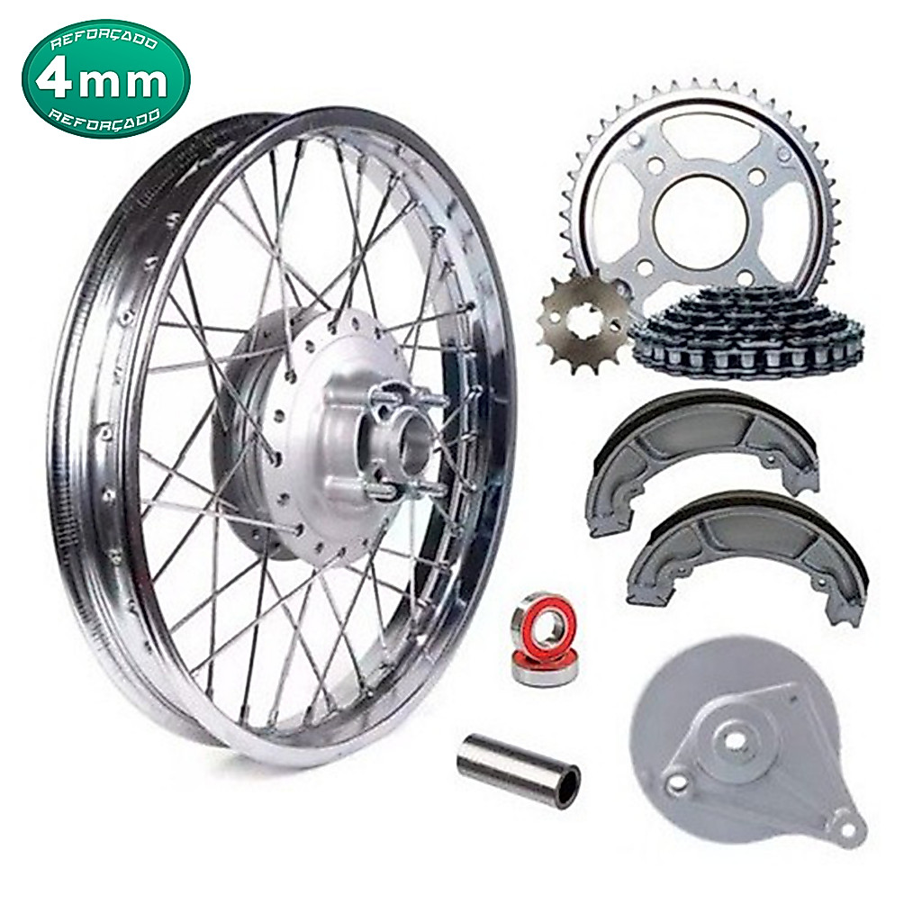 Roda Aro Traseira Cg Fan 125 09/18 Espelhos/ Relação/ Lonas