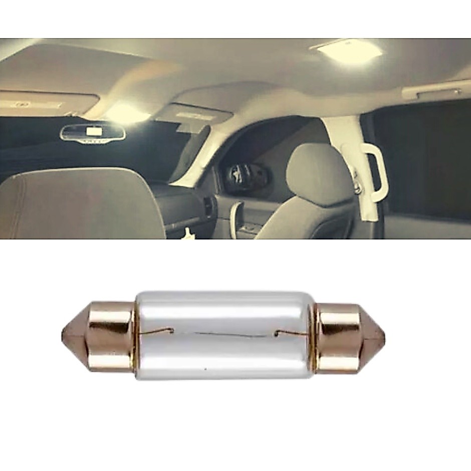 Lâmpada Halógena Torpedo 31 mm 36 mm 39 mm 41 mm Para Teto Luz Placa Porta Malas Carro 12v Amarela