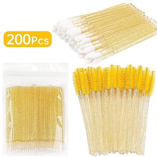 Kits De Escovas Descartáveis De 200pcs Com Escova Eyelash Extensinon E Aplicador De Varinhas De Máscara Microescovas