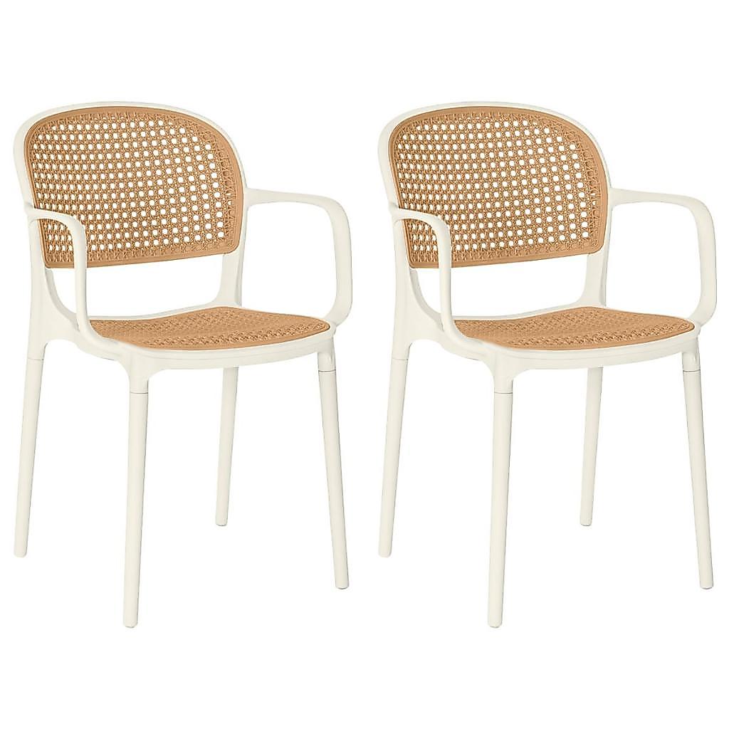 Kit 2 Cadeiras de Jantar Roma Prática com Braços para Sala e Cozinha