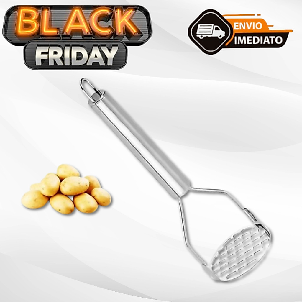 Amassador Espremedor de Batatas Legumes Feijão Cenoura Mandioquinha em Aço Inox Cabo Reforçado Envio Imediato