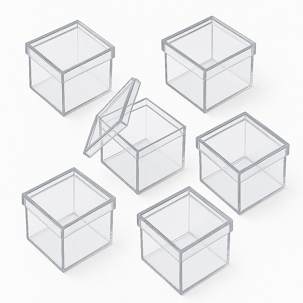kit 5/10/20/30/40 caixinhas 5x5 acrílica transparente cristal lembrancinhas para personalizar festa infantil