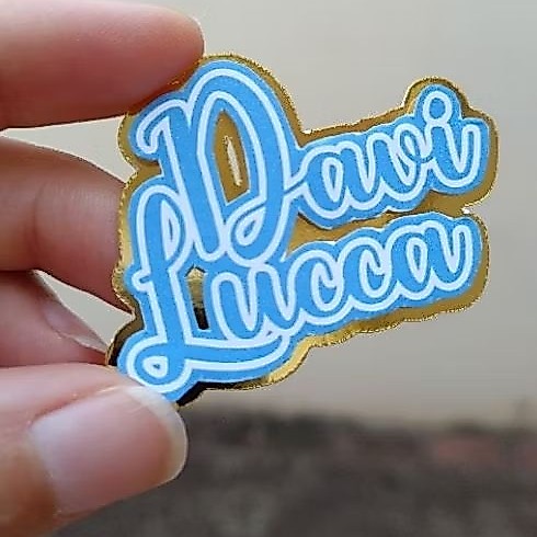 Aplique Nome Com Lamicote Dourado/Prata Lembrancinha Decoração