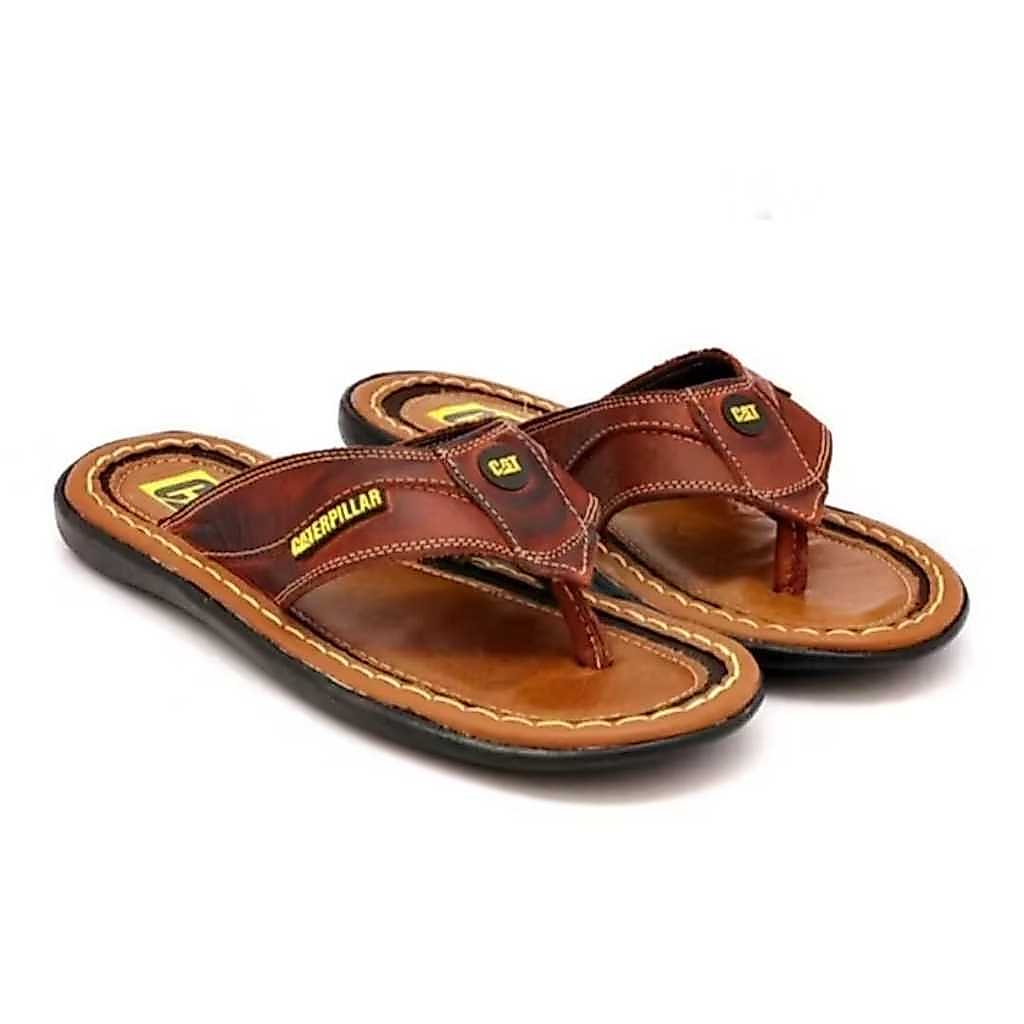 Chinelo Masculino em Couro Legítimo Confortável Antiderrapante