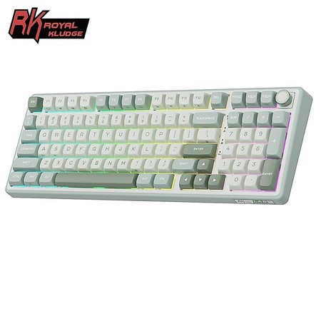 Royal Kludge RK R98Pro Sky Cyan 98 Teclas RGB Com Fio E Botão Mecânico Teclado