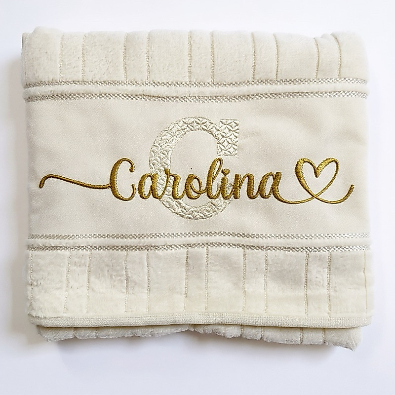 Toalha de Banho 100% Algodão Personalizada Com Nome + Iniciais | Original Dohler 1,40m x 70cm