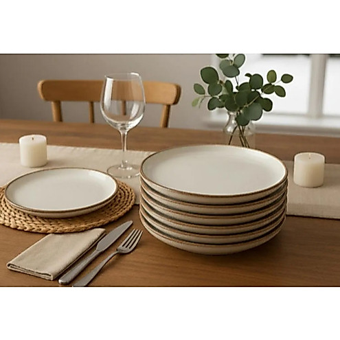 Kit 6 Pratos de Sobremesa Porcelana Porselen Elegante E Resistente