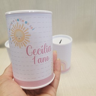 Cofrinho Primeira Volta ao Sol - Festa Primeira Volta ao Sol - Lembrancinha Primeira Volta ao Sol