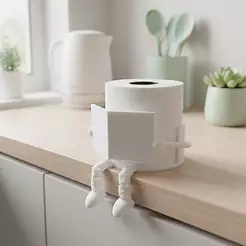 Suporte Porta Papel Higiênico Lendo Livro Com Pernas Articuladas Decorativo Moderno