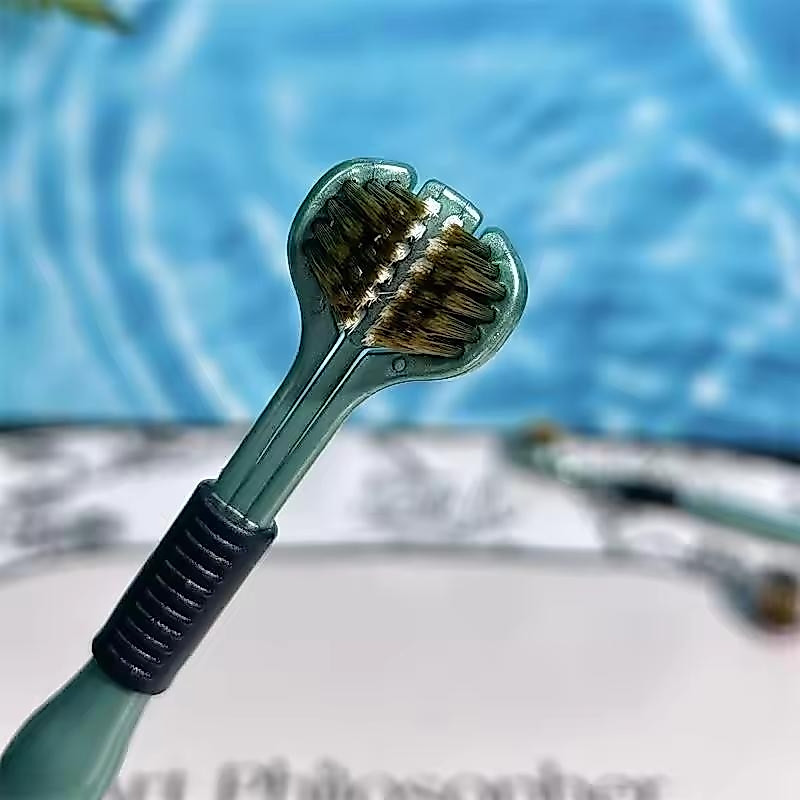Kit Escova De Dentes De Três Lados De 360 Graus  Macaron Adulto  Cerdas Macias  Cabeças Duras  Saburra De Língua Cuidado