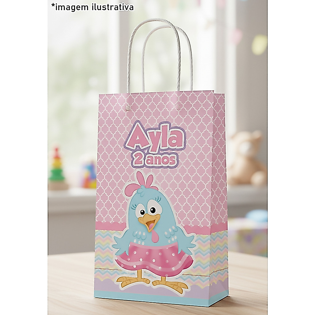Sacolinha Galinha Pintadinha | Personalizada | Lembrancinha | Mimos | Aniversário | PEGUE E MONTE