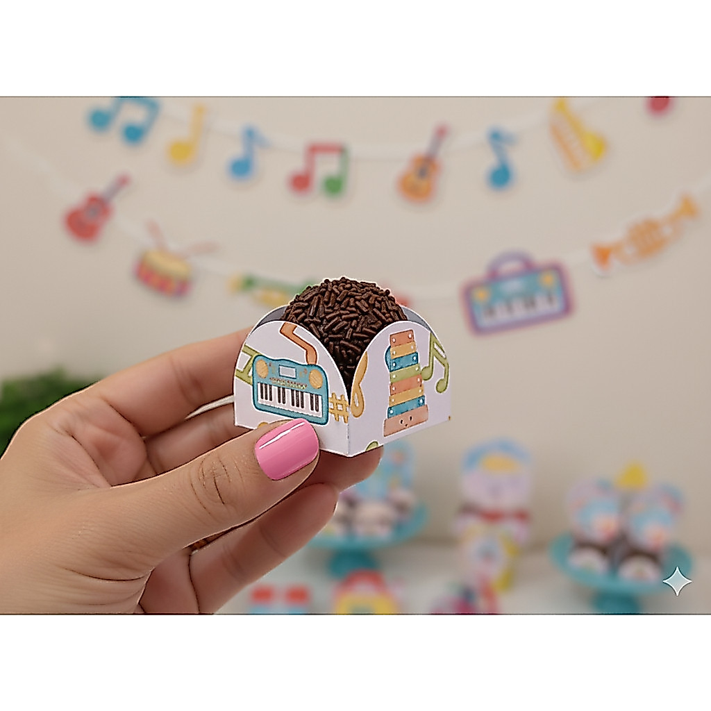 Forminha para docinho- instrumento musicais- personalizada- música- forminha temática para brigadeiro