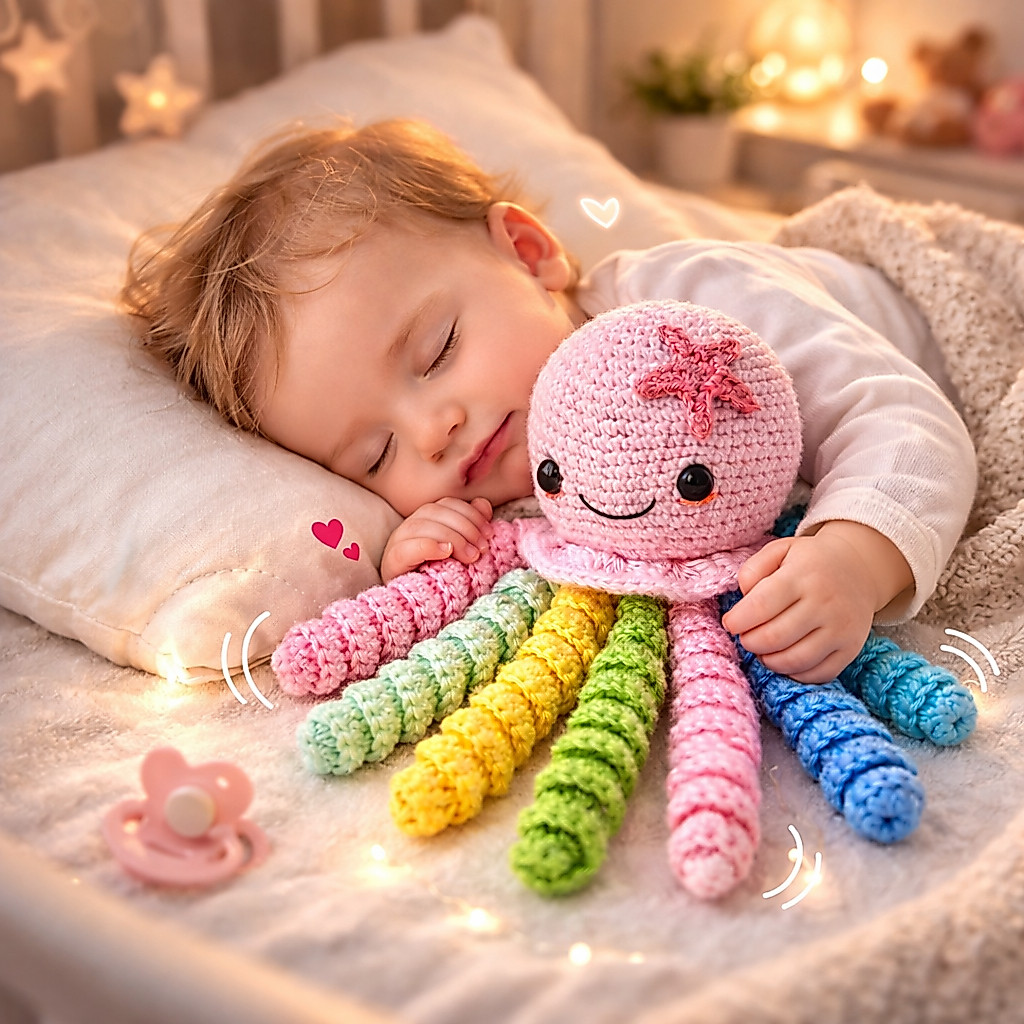 Polvo Color Baby em Crochê Artesanal | Polvinho Calmante para Bebê | Antialérgico e Seguro — imagem 2 de 2