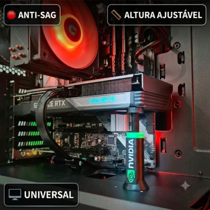 ​Suporte Placa de Vídeo GPU Anti-Sag Regulável Universal Para PC Gamer Nvidia AMD Radeon RTX