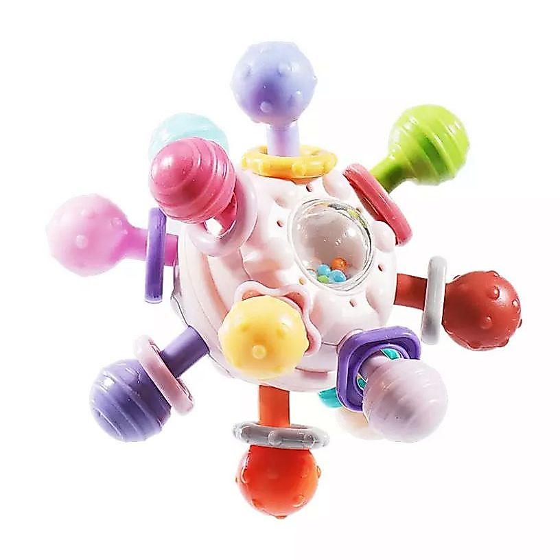 Brinquedo Montessori para Bebês 0-12 Meses Chocalho Sensorial Mordedor Agarrar Atividade Desenvolvimento De Dentição De Silicone