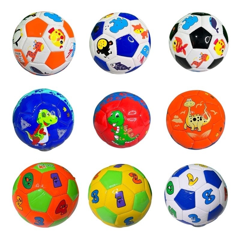 ⚽ Kit 6 ou 12 Bolas de Futebol Infantil Coloridas N° 3,2 – Diversão Garantida Para Crianças e Bebês 🦖🌈