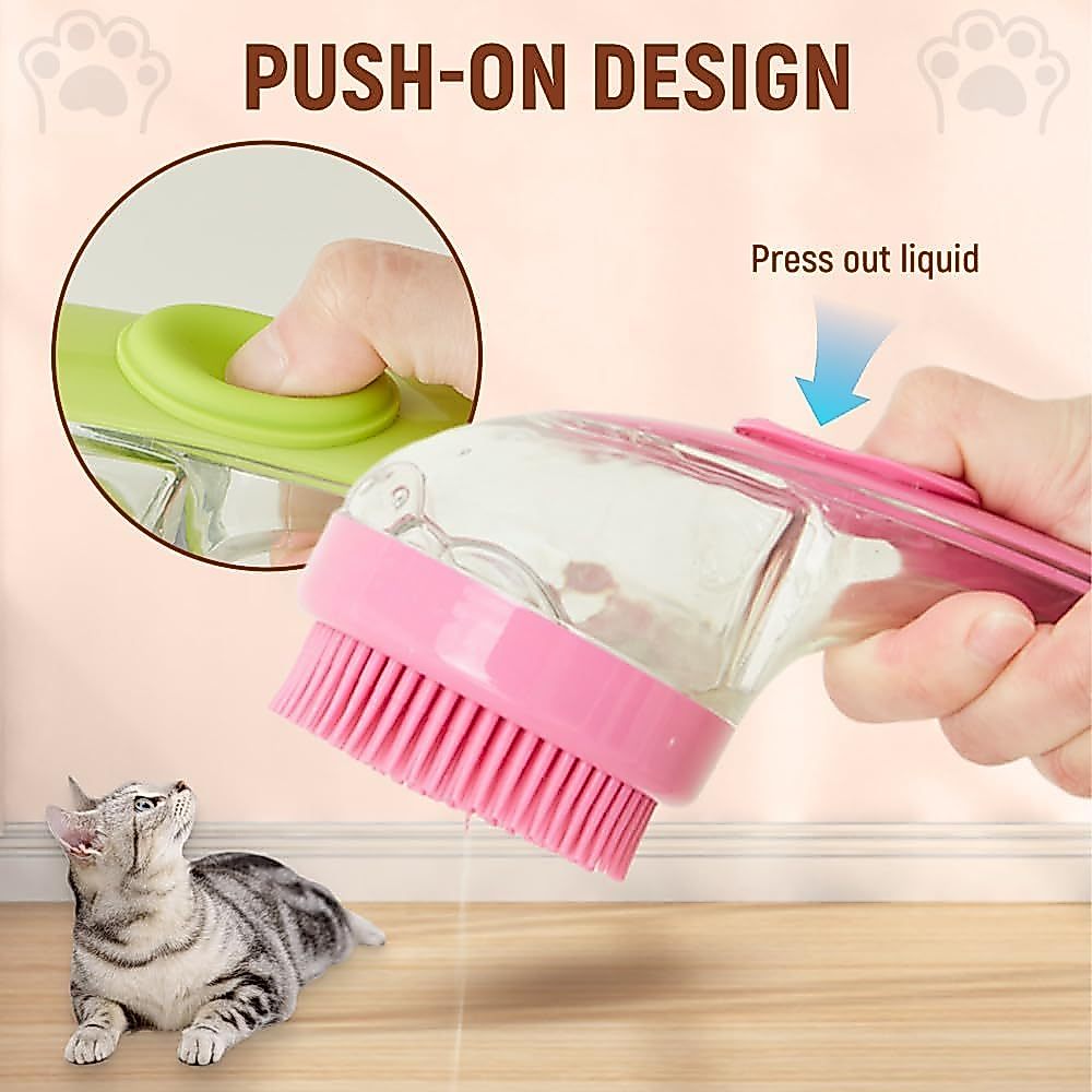 Escova de Banho para Pets em Silicone, Escova Massageadora para Cães e Gatos, Pente de Limpeza para Remover Pelos e Mass — imagem 2 de 2