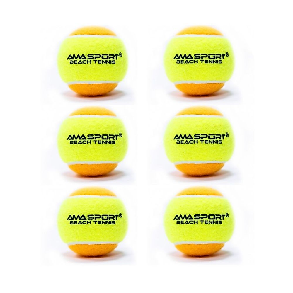 Bola de Beach Tennis Ama Sport - Pac com 6 unidades