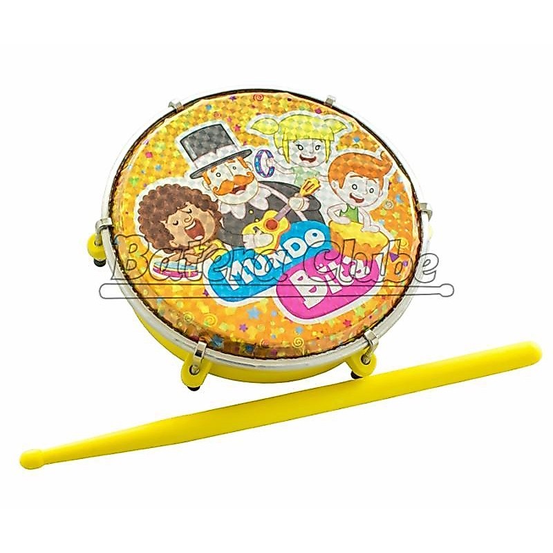 Tamborim Luen Mundo Bita 6 em ABS com Baqueta Musicalização Infantil 60047MB/AM