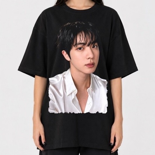 Camiseta Oversized Preta Personalizada | Estampa Fotográfica | Estilo Streetwear | Camiseta Feminina