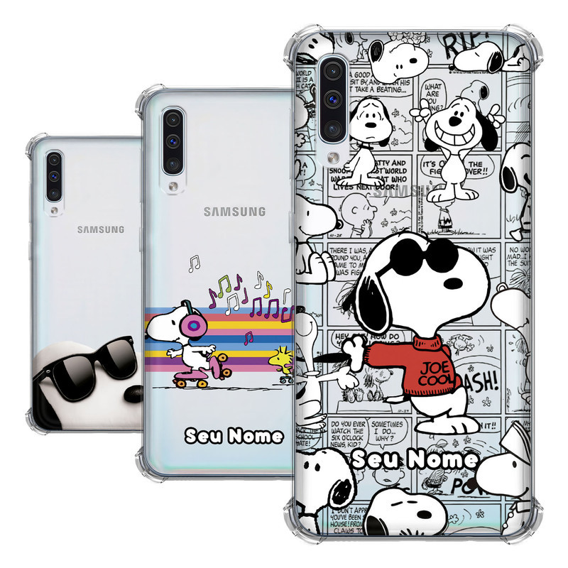 Capa para Samsung Galaxy A50 Coleção Snoopy e Charlie Brown e Woodstock