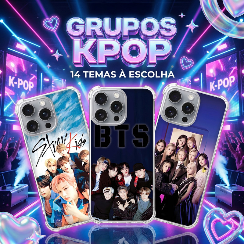 Capa Capinha IPHONE 17 PRO MAX 16e 16 15 14 PLUS 13 Anti-impacto Personalizada tema POP K-POP KPOP coreano