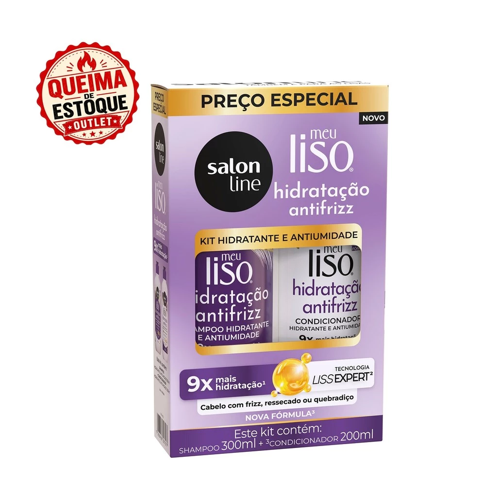 Kit Shampoo 300ml + Condicionador 200ml  Meu Liso Antifrizz