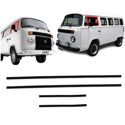 Jogo Borracha Vidro Canaleta Kombi Clipper Carat 76/13