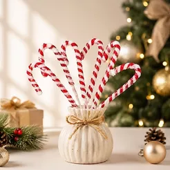Pick Decorativo de Natal - Bengala Doce Com Brilho - 18cm - 6 unidades - Rizzo