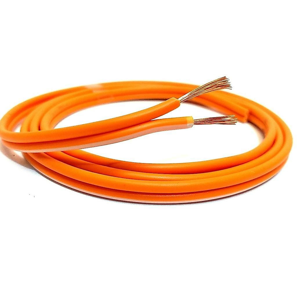 Fio Alto Falante Laranja Emborachado 2X2,50 mm 2X12 10 Metros Cabo Som Automotivo