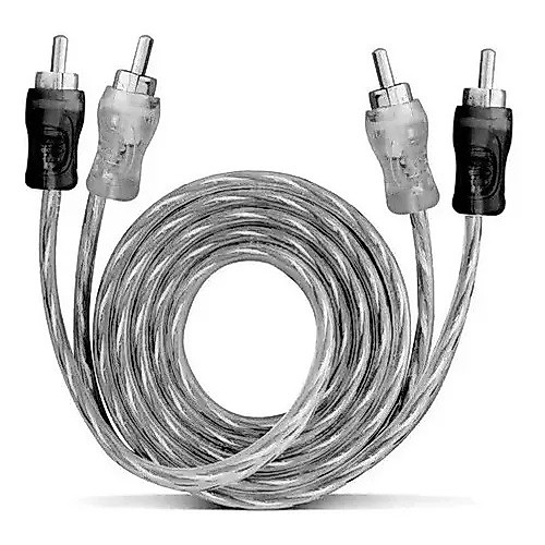 Cabo RCA 1 Metro Prime Plug Metal 5mm 1m Azul Svart Som Automotivo Stereo