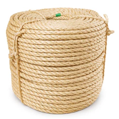 Corda De Sisal 8mm 3 Pernas Reforçado 50 Metros Rasada Artesanato Decoração Construção Resistente