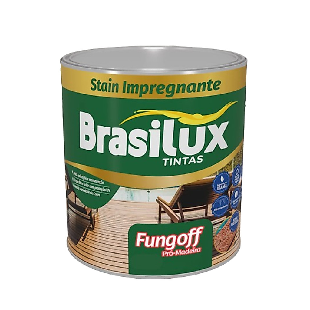 Stain Tinta Impregnante Transparente P/ Madeira 900ml Acetinado Brasilux