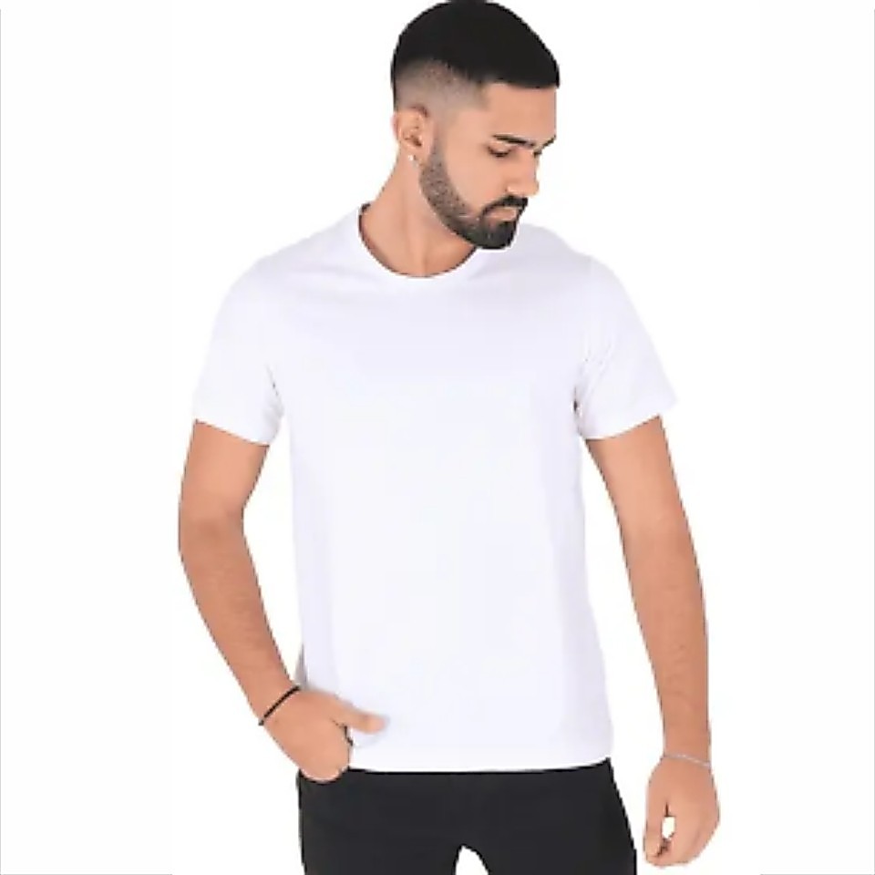 Camiseta Branca Lisa 100% Poliéster Básico Confortável Resistente Sublimação Atemporal Durável Casual Qualidade Alta